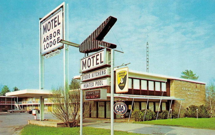 Arbor Lodge Motel - Old Postcard